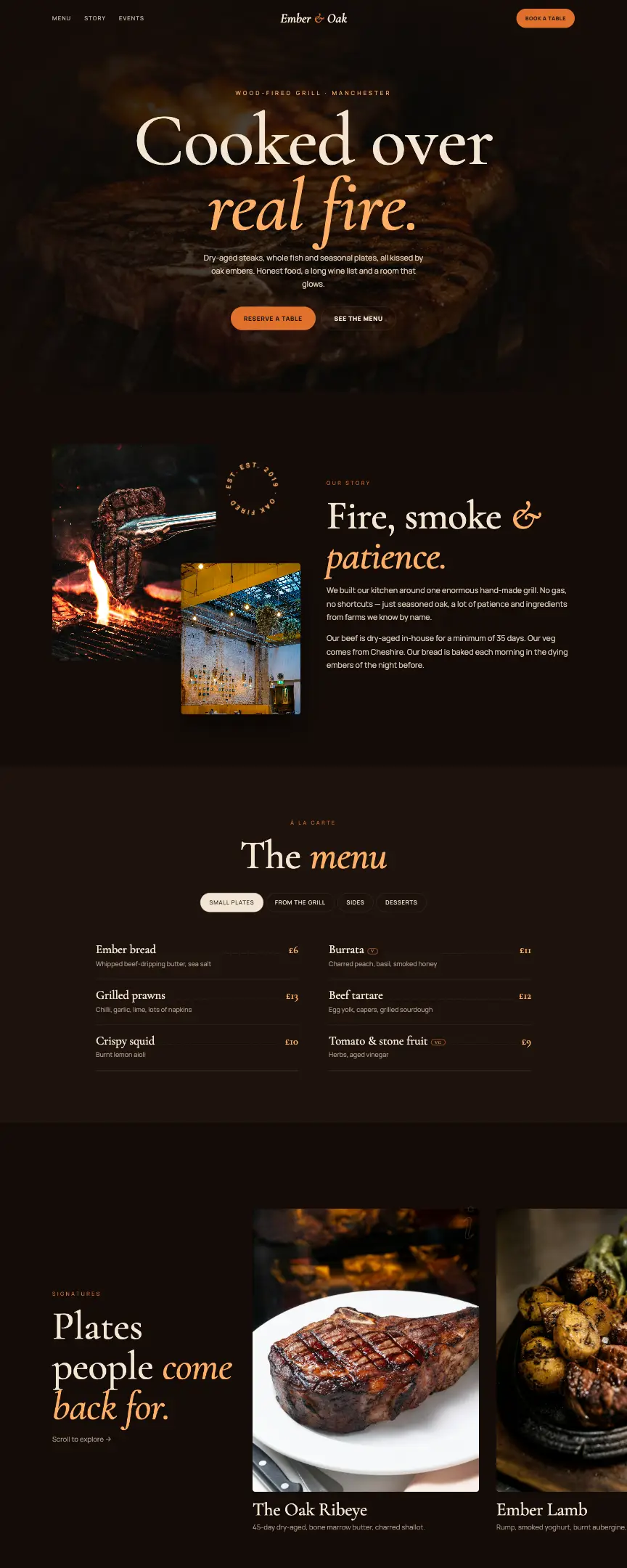 Ember & Oak template preview